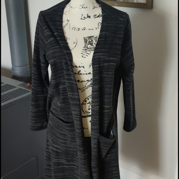 LuLaRoe Sweaters - Lularoe Black Grey Chevron Sarah Duster